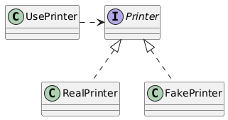 Printer 인터페이스를 참조하는 UserPrinter 클래스