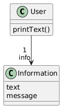 UserクラスがInformationクラスと関連しているクラス図